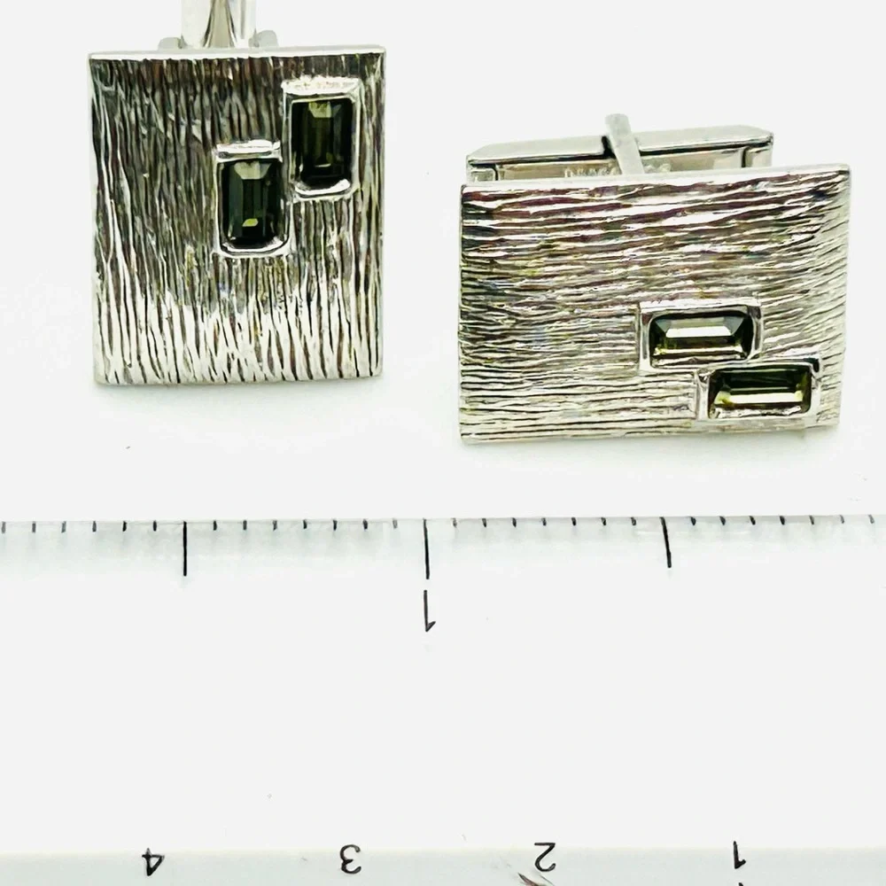 Vintage Swank Textured Silver Tone CuffLinks